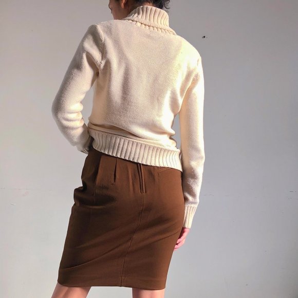 Vintage deep brown midi skirt - Picture 4 of 4